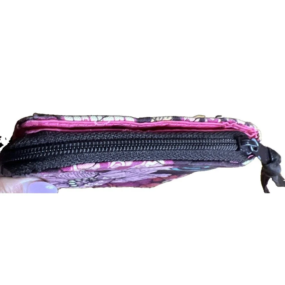 Vera Bradley (2007) Mod Floral Pink Small Zip Around Wallet Boho Chic Classic